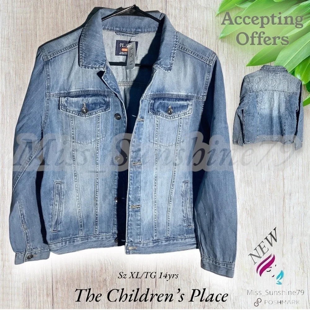 The Children’s Place NEW - Sz XL (14yrs) - light denim jacket w/ pockets